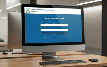 AHPC online verification system for Allied Health Professionals in Pakistan.