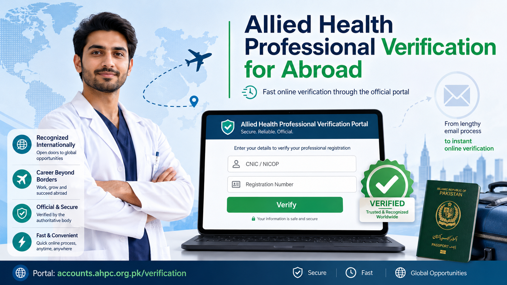 Allied Health Professional verification for abroad through AHPC online portal