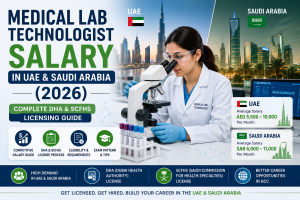 Medical Lab Technologist salary UAE Saudi Arabia 2026 infographic
